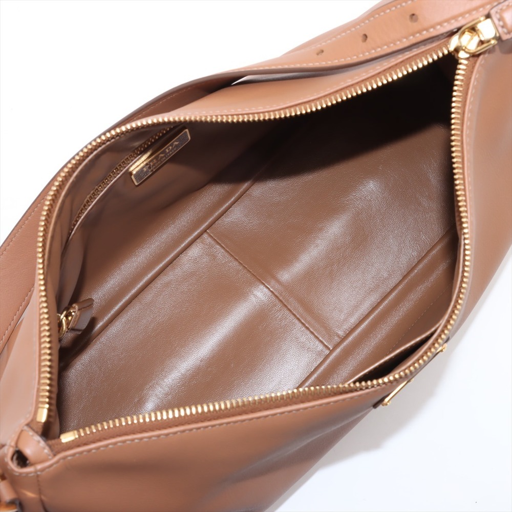 Prada Aime Leather Shoulder Bag Brown - Picture 6 of 8